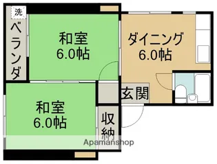 熊本県熊本市中央区岡田町【アパート】の間取り