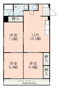 トレゾアマンション水前寺【303号室】の間取り