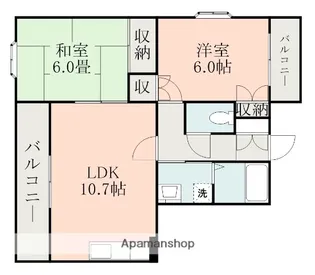 熊本県熊本市中央区帯山7丁目【マンション】の間取り