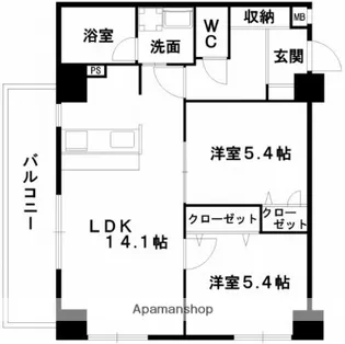 コネクト新水前寺【9階】の間取り
