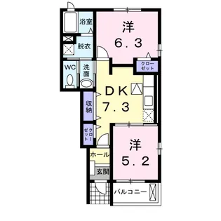 エクセル三ノ宮C【1階】の間取り