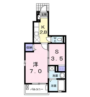 スカイツリー熊本【1階】の間取り