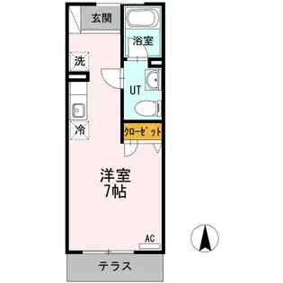 メロンハウス鶴羽田【1階】の間取り