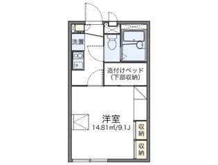 レオパレスグリーンコーポ砂原【203号室】の間取り