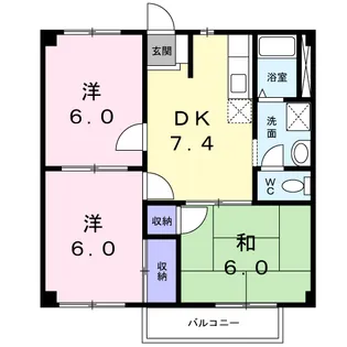 メゾンエスポワールA【2階】の間取り