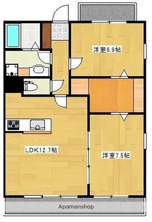 熊本県熊本市東区長嶺南6丁目【マンション】の間取り