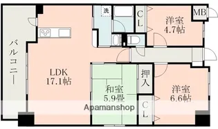 サムティ西熊本【5階】の間取り