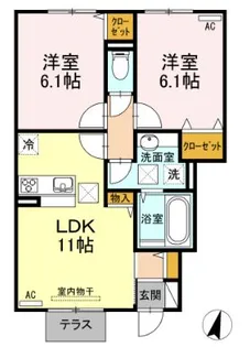 クレール A棟【1階】の間取り