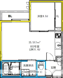 GRANDTIC輝(テル)【1階】の間取り