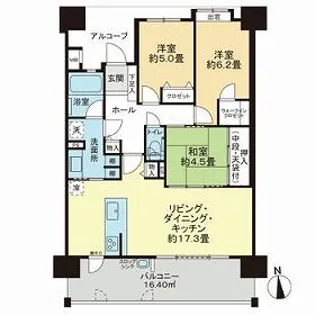 アンピール熊本城【0202号室】の間取り
