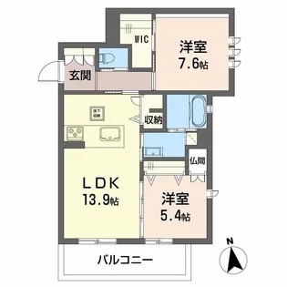 シャーメゾン江津湖【1階】の間取り