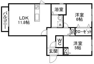 パークサイドヴィラ C棟【2階】の間取り