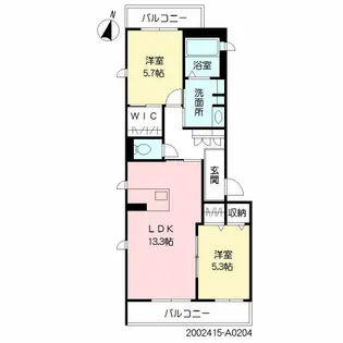 グランドレジデンス近見【204号室】の間取り