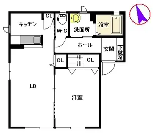 エントピア四方寄 B棟【1階】の間取り