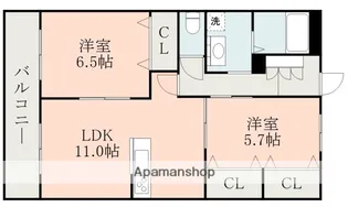 熊本県熊本市北区鶴羽田4丁目【マンション】の間取り