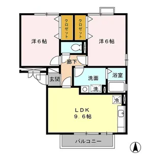 ドミール平成Ⅱ A棟【202号室】の間取り