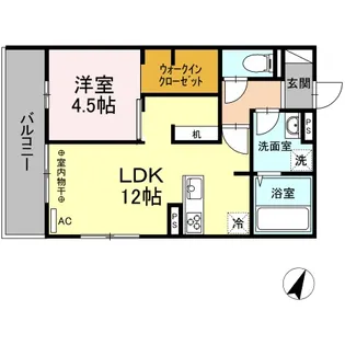 アルバルーチェ黒髪【3階】の間取り