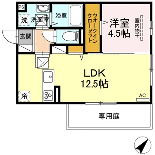 グレース下南部【1階】の間取り