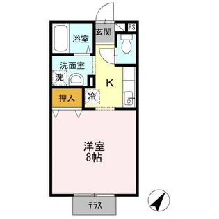 東光フラッツ【1階】の間取り