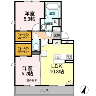 セキュレア須屋 K棟【1階】の間取り