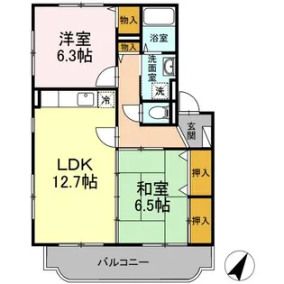 パレス丹波 壱番館【1階】の間取り
