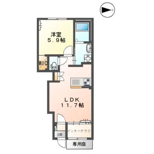 グランディール ルリアン【107号室】の間取り