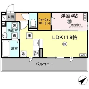 オーク・ヴィラ尾ノ上【1階】の間取り