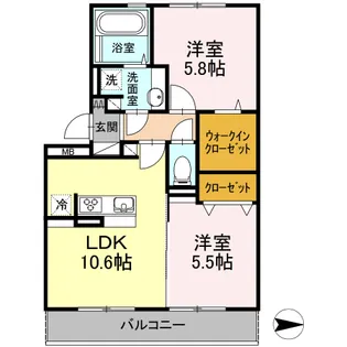 メロンハウスII【2階】の間取り