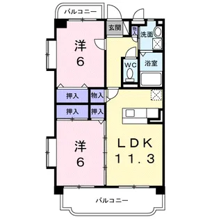 レオ・グランド山ノ神【2階】の間取り