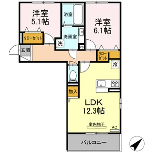 クレールフラワー【2階】の間取り