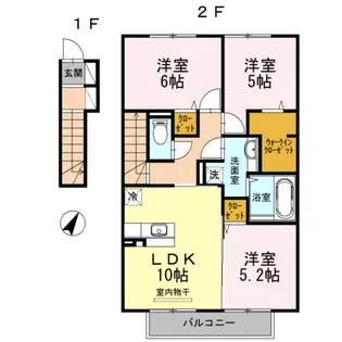 エクセル新外I【2階】の間取り