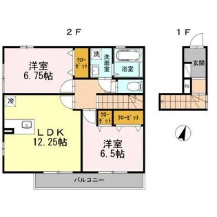 フェリーチェ新屋敷【2階】の間取り