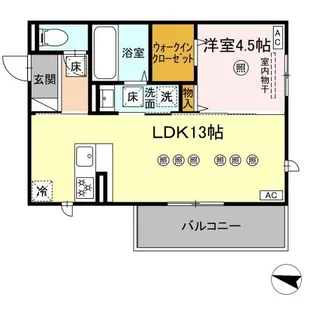 TORISIA飛田【1階】の間取り