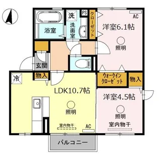 ブランシュール【2階】の間取り