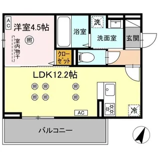 ザ スターリング新外【2階】の間取り