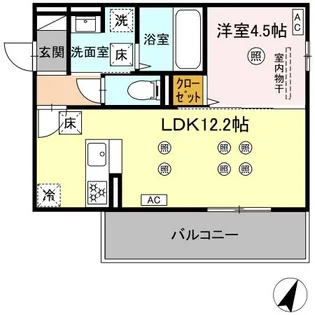 ザ スターリング新外【1階】の間取り