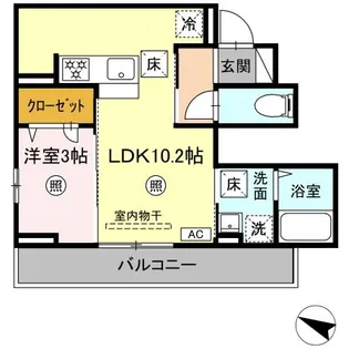 リバーオークスやまが【1階】の間取り