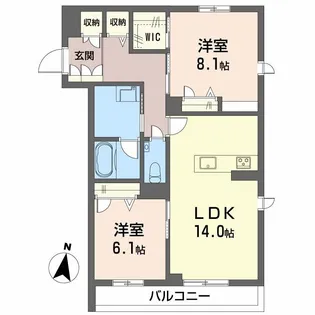 MOANA GARDEN 水前寺【2階】の間取り