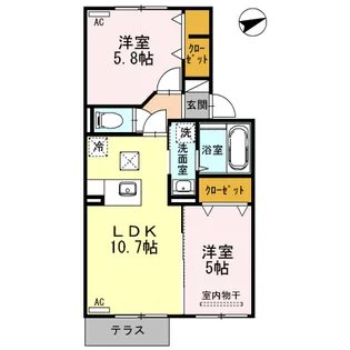 エスポワール【1階】の間取り