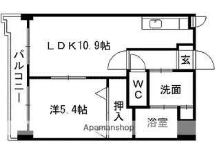 パルエースFUJI【6階】の間取り