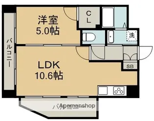 ウエル水前寺公園【6階】の間取り