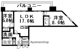 ラ・シック辛島【11階】の間取り