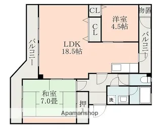 グリンピアパーツ近見【1階】の間取り