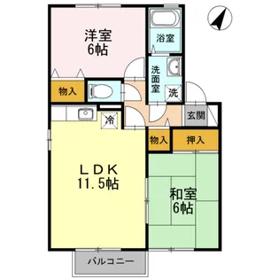 たんぽぽハウス D棟【209号室】の間取り