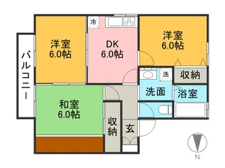 ヴィラクレスト B棟【1階】の間取り
