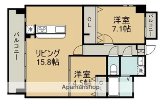 ISM水前寺【8階】の間取り