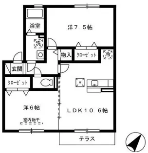 パークハイム B棟【1階】の間取り