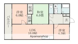 ル・メヨール長嶺【6階】の間取り