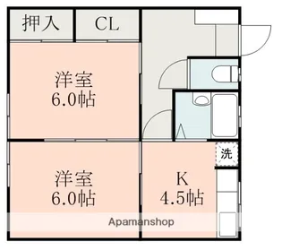 口ノ坪アパート【2階】の間取り