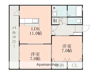 コートプレイス龍田Ⅱ【1階】の間取り